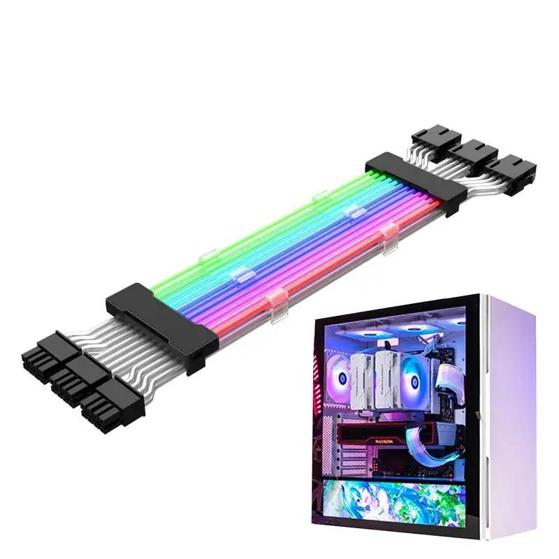 ARGB PSU ͽټ ̺, RGB ATX 24 , 8 , 2X8P  κ ڵ, 5V ȭ RGB ۷ο ͽټ ̺, PC ̽ 